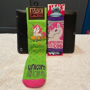 Freaker Socks and bottle cover. Unicorn on the Cob. For Men or Women.